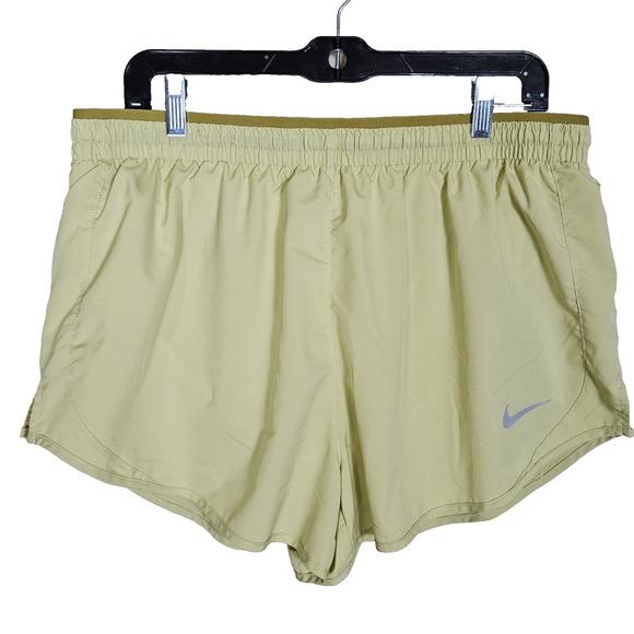 Nike Dri Fit Running Shorts Brief Liner Women Size XL Zip Pocket Reflective Logo - Picture 1 of 11